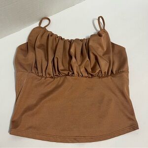 Active USA Brown Ruched Cami Top